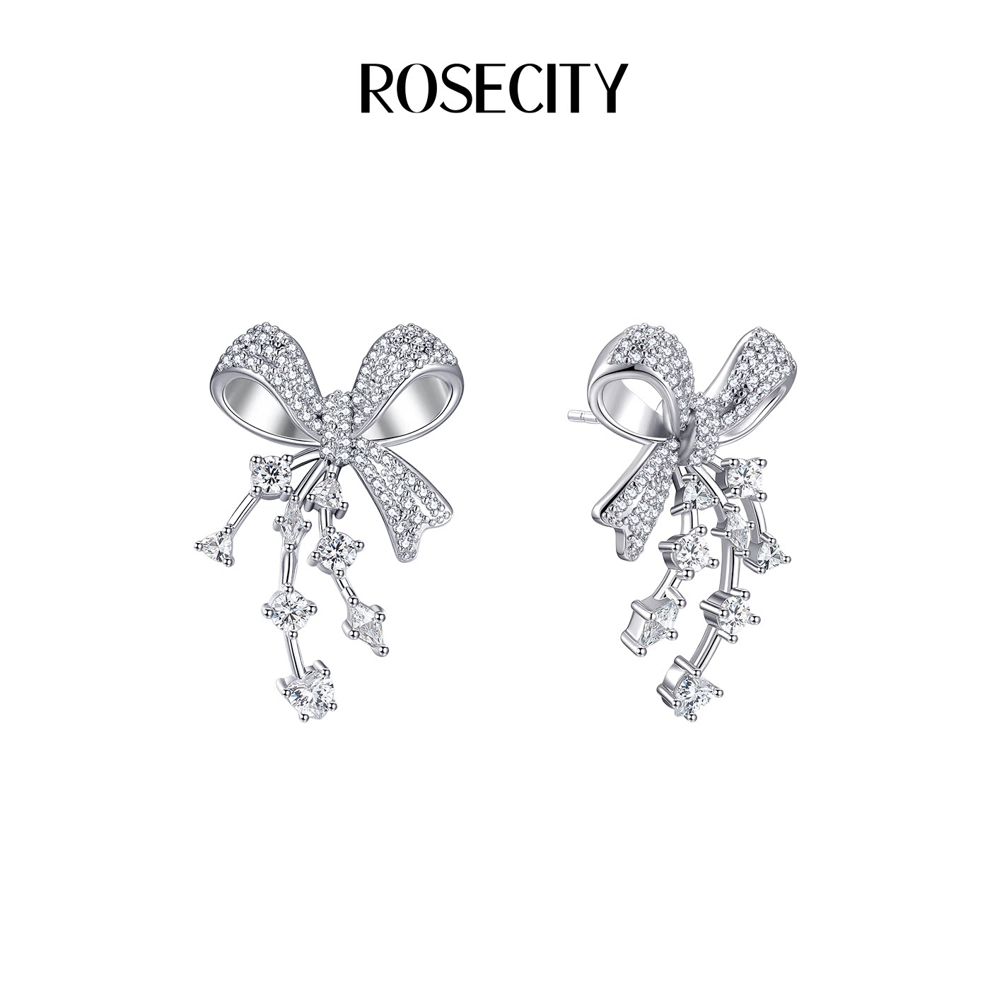 ROSECITY星河蝴蝶结耳环耳钉小众