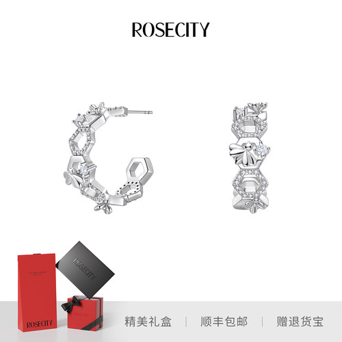 ROSECITY有财花耳环时尚春夏耳饰