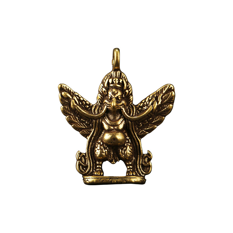 大鹏展翅鸟迦楼罗GARUDA挂件摆件吊坠复古黄铜配件钥匙扣挂件配饰
