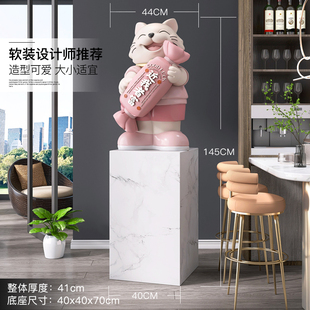 大型招财猫落地摆件办公室酒店迎宾雕塑招财家居饰品店铺开业礼物