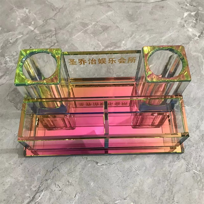 水晶话筒架ktv麦克风座咪唑话筒水晶座桌面无线多功能五彩酒店用