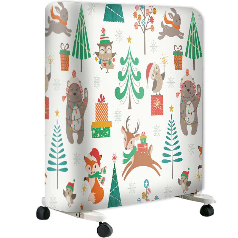 卡通北欧防尘暖气片罩全包暖气防尘简约墙布艺装饰罩套油汀罩定制