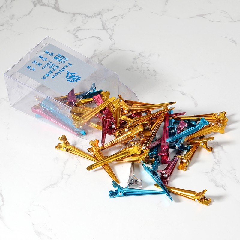 盒装烫发彩色铝手推波纹定位夹子理发分区夹发廊美发纹理烫夹包邮