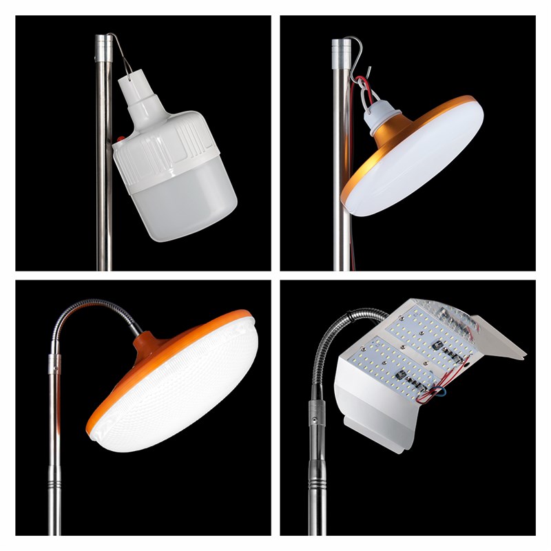 LED碘钨灯伸缩架不锈钢撑杆户外三脚架便携式工地工作太阳灯支架