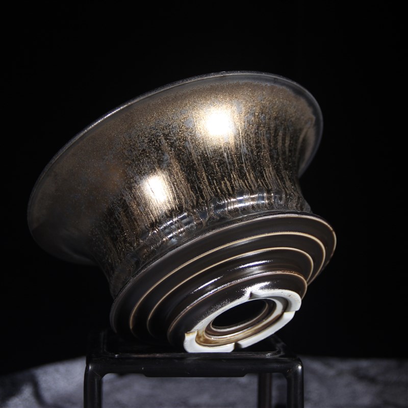 素八九日式复古手工鎏金龙舌兰象芽宫龟甲龙象足漆树块根花盆陶瓷