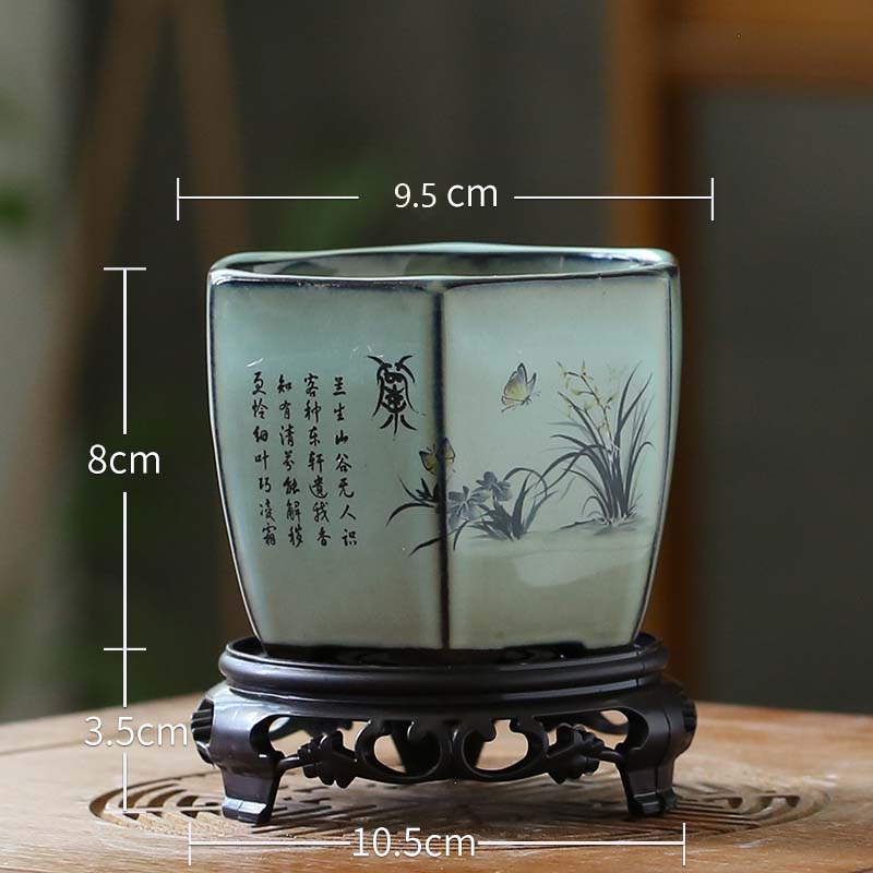 紫砂花盆陶瓷粗陶透气铁树小叶紫檀盆景绿植文竹创意家用多肉花盆