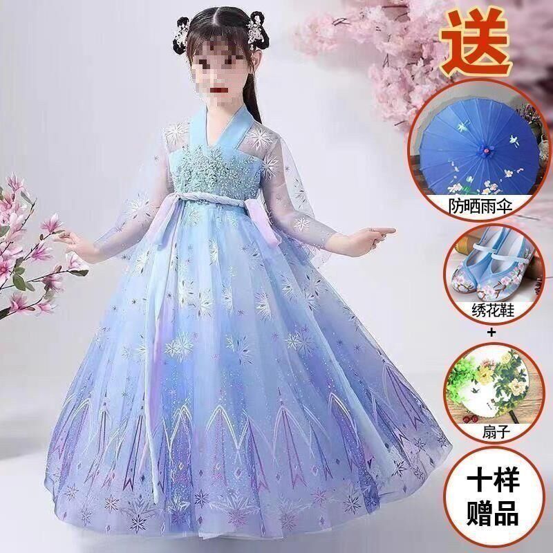87版古装七儿童汉服红楼梦林黛玉薛宝钗表演出服装仙女史湘云妙玉