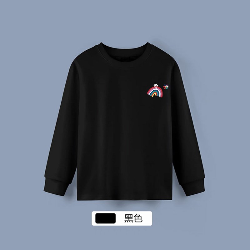 儿童白色长袖t恤校服打底衫纯棉男女童圆领宽松内搭学生班服春秋