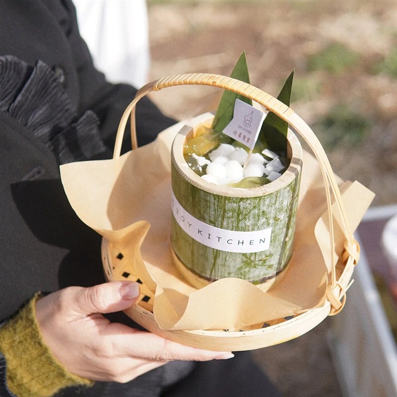 商用奶茶竹筒杯天然楠竹竹子竹制冰淇淋甜品竹杯咖啡杯茶杯竹茶杯