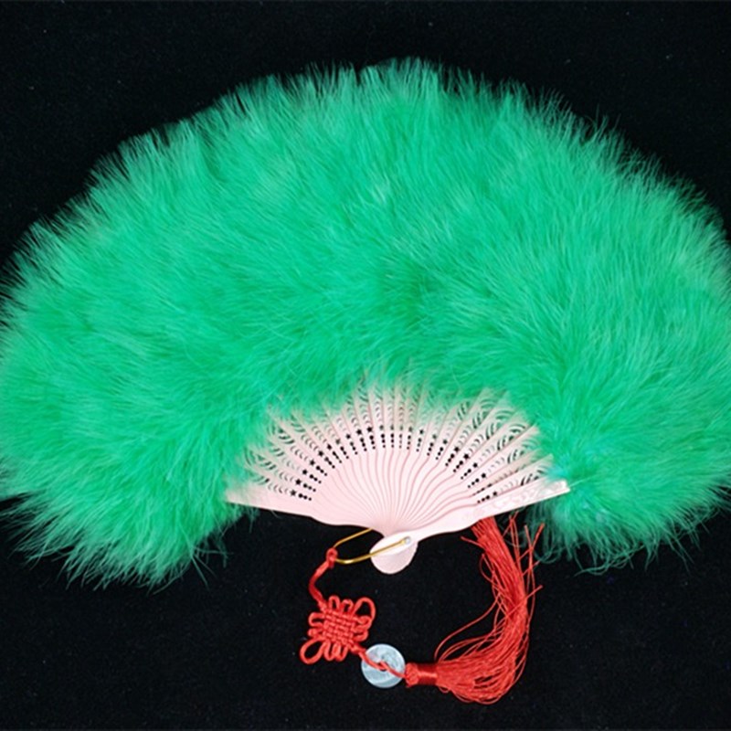 羽毛扇子舞蹈舞台表演广场舞旗袍走秀折扇网红白色羽毛扇汉服道具