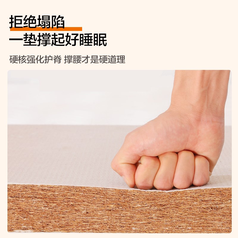 椰棕硬床垫180x200天然乳胶护腰脊家用卧室薄款榻榻米折叠10公分