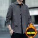 男士 衬衫 长袖 休闲工作服衬衫 外套 冬季 秋冬季 加绒加厚免熨烫宽松版