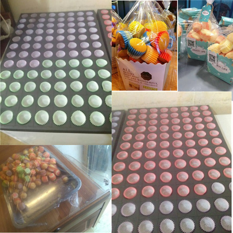 96/117连圆形连小蘑菇脆皮牛奶Mini蛋糕彩色迷你小号纸杯烘焙模具