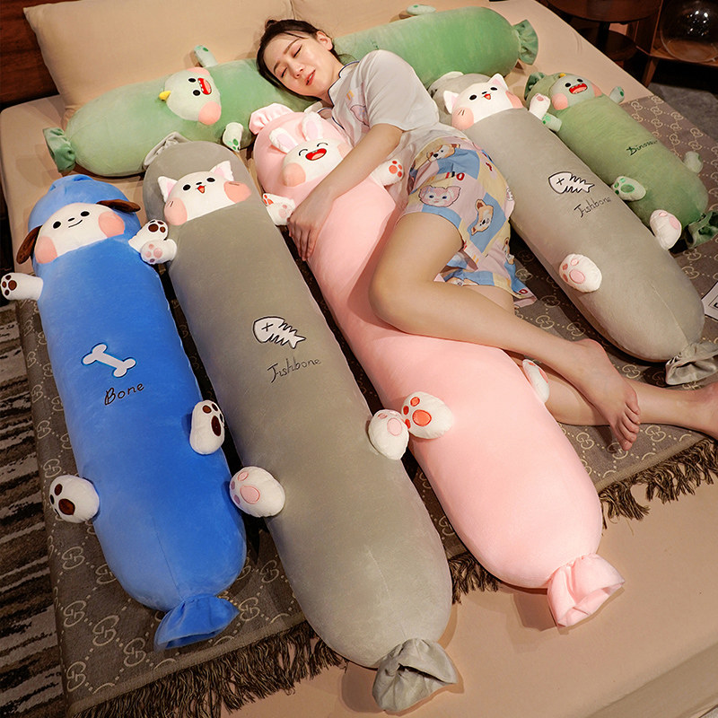 夏季冰凉抱枕女生睡觉专用神器床头夹腿长条枕头圆柱侧睡丑萌靠枕