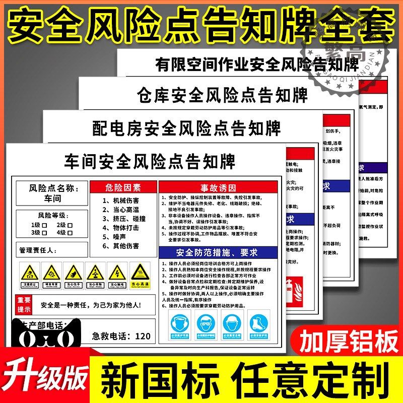 配电房安全风险点告知标识牌电力室警示标志有限空间警告标示工厂