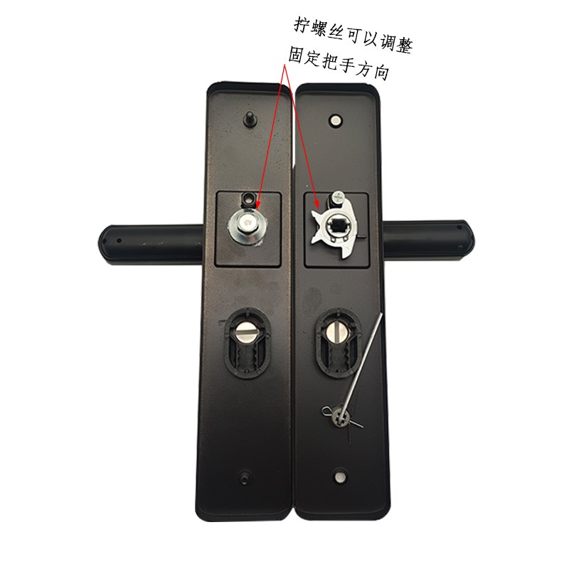 黑金款防盗门锁具家用把手柄通用型灰色公寓门把手铁门木门锁大门