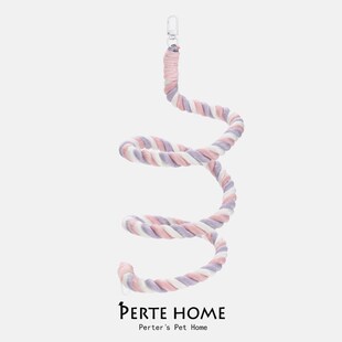 鹦鹉攀爬绳索小鸟螺旋爬梯栖息站杆玄凤牡丹啃咬解闷玩具棉绳秋千