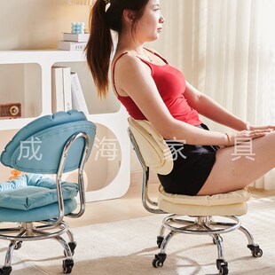 设计师矮凳超静音万向轮小凳子家用滑轮旋转客厅小凳子高级感