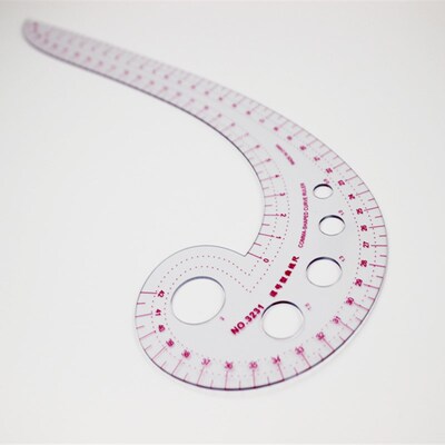 3231逗号型曲线尺42cm服尺样板尺打样缝纫尺袖笼袖弯逗号尺弧线尺