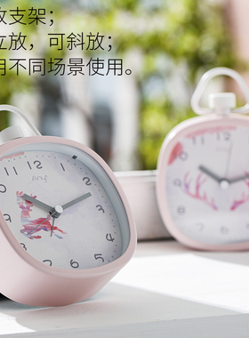 极简闹钟北欧风小台钟表床头静音闹铃学生用卧室宿舍书架装饰摆件