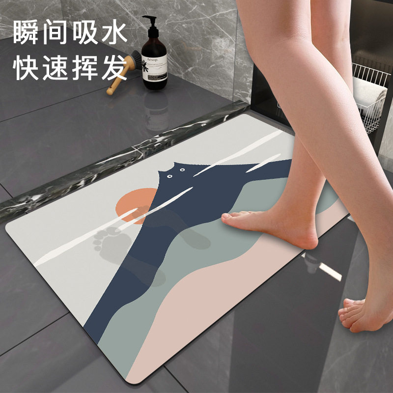 简约浴室硅藻泥吸水软垫防滑卫生间厕所脚垫厨房地垫防油可擦免洗,居家布艺,沙发垫,淘宝优惠券,粉丝福利购,淘宝优惠卷