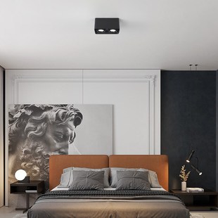 led明装射灯方形吸顶gu10灯泡三色客厅家用卧室店铺可调角度筒灯