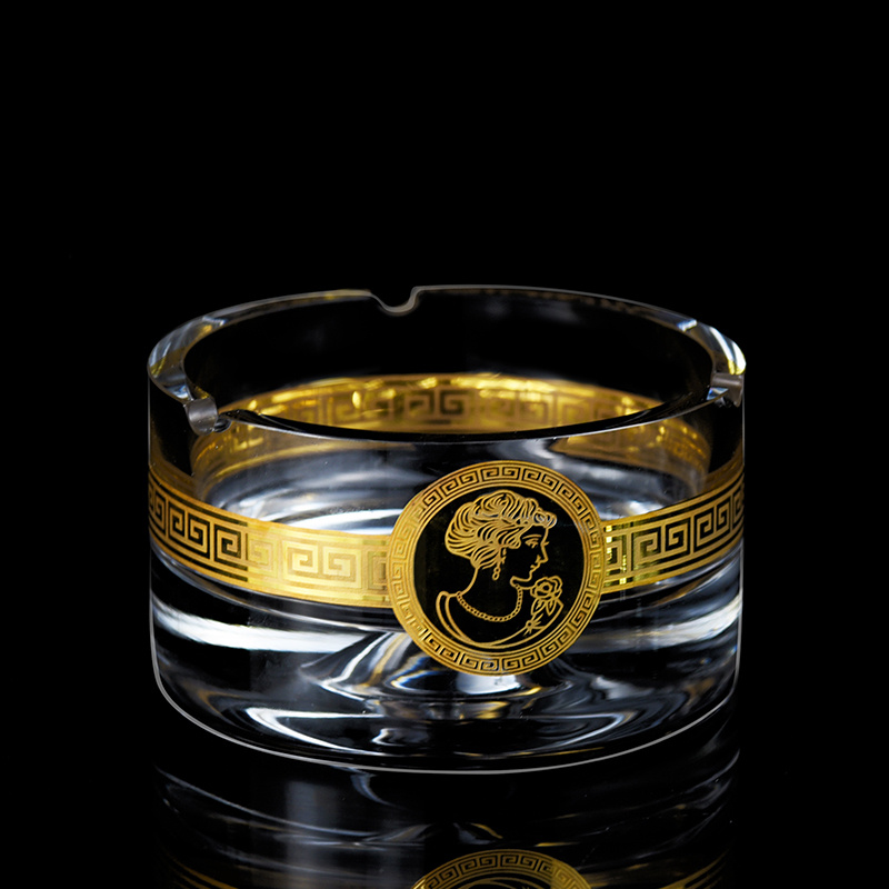 手工大小号欧式水晶玻璃烟灰缸创意时尚个性 办公室 卧室客厅烟缸