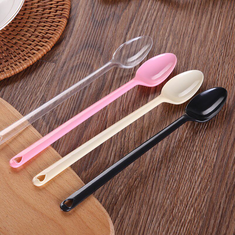 一次性勺子塑料烧仙草勺奶茶咖啡甜品叉商用KTV专用长柄勺长冰羹