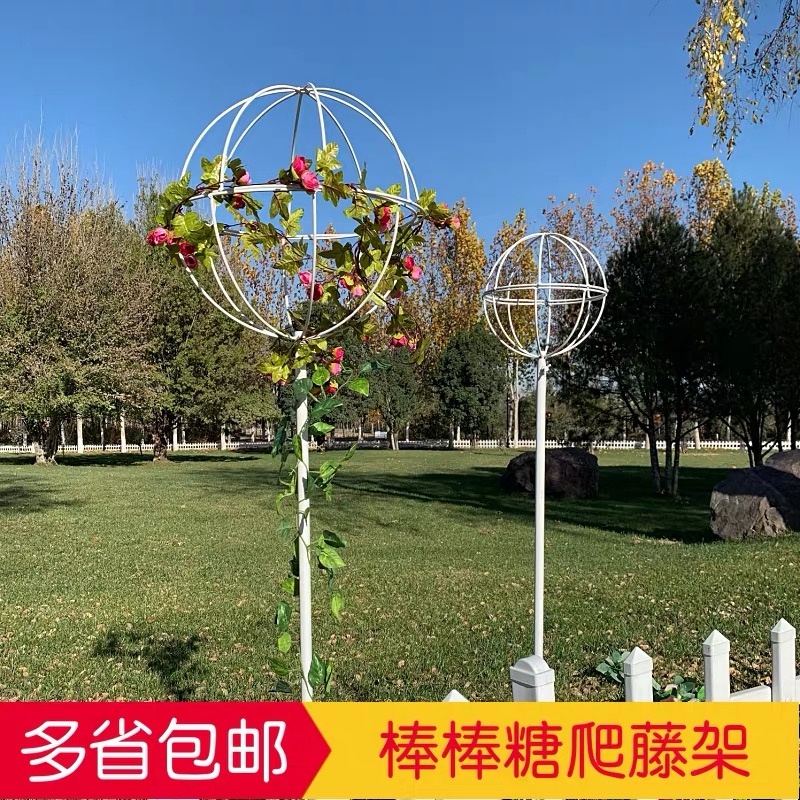 棒棒糖花架爬藤架风车茉莉蓝雪花球形园艺造型花盆支架植物攀爬架