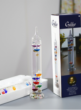 伽利略彩球物理悬浮温度计酒柜客厅装饰摆件生日开业学生创意礼品