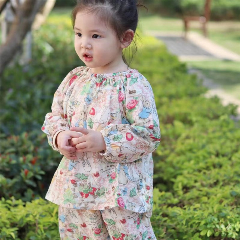 新款儿童家居服套装男童女童宝宝竹纤维女宝亲子装睡衣居家空调房