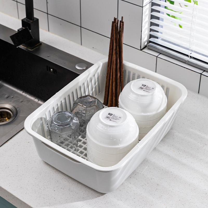 双层洗菜篮子多功能沥水篮塑料家用洗水果厨房水槽收纳淘菜洗菜盆