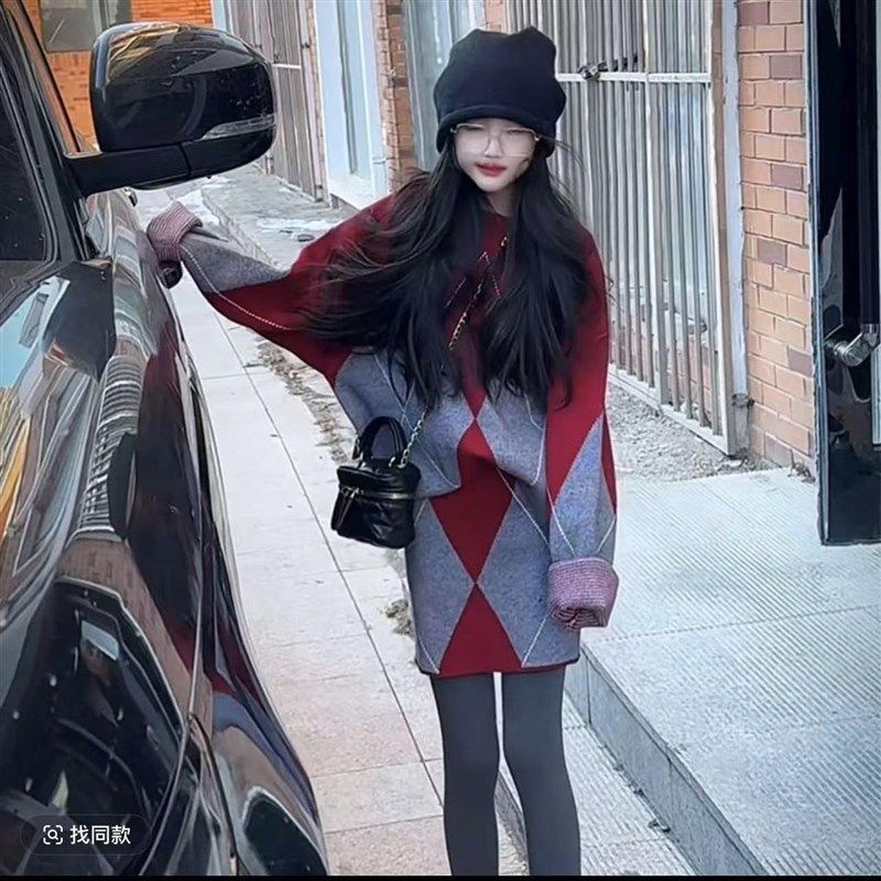 女童毛衣套装2025新款秋冬装儿童洋气时髦针织衫大童冬装两件套潮