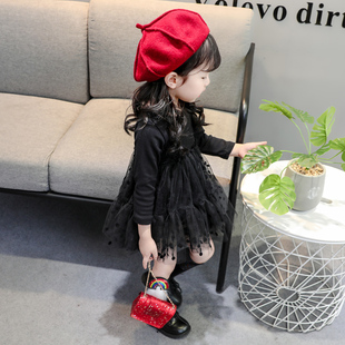 女宝宝春秋公主裙长袖 4岁 纯棉打底纱裙小童裙子2女童洋气连衣裙1