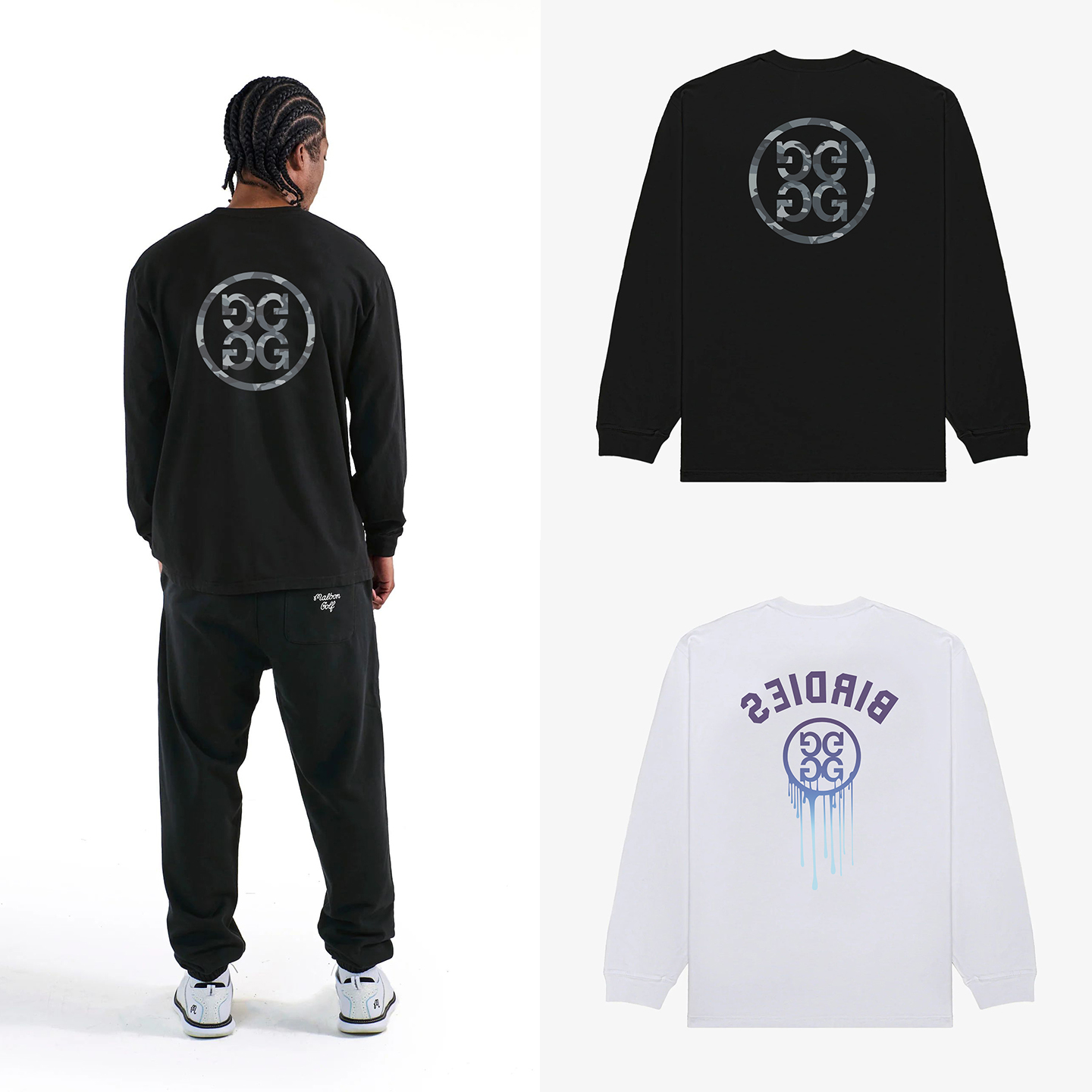 25SSG4T高尔夫纯棉圆领长袖T恤球衣户外男女同款透气运动训练上衣