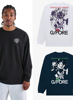 25SSG4T高尔夫纯棉圆领长袖T恤球衣户外男女同款透气运动训练上衣