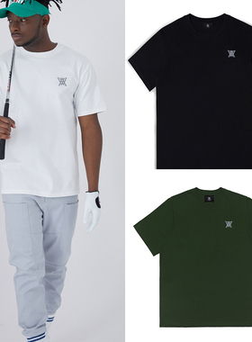 25新款ANEW高尔夫纯棉圆领球衣户外男女同款透气训练短袖T恤运动