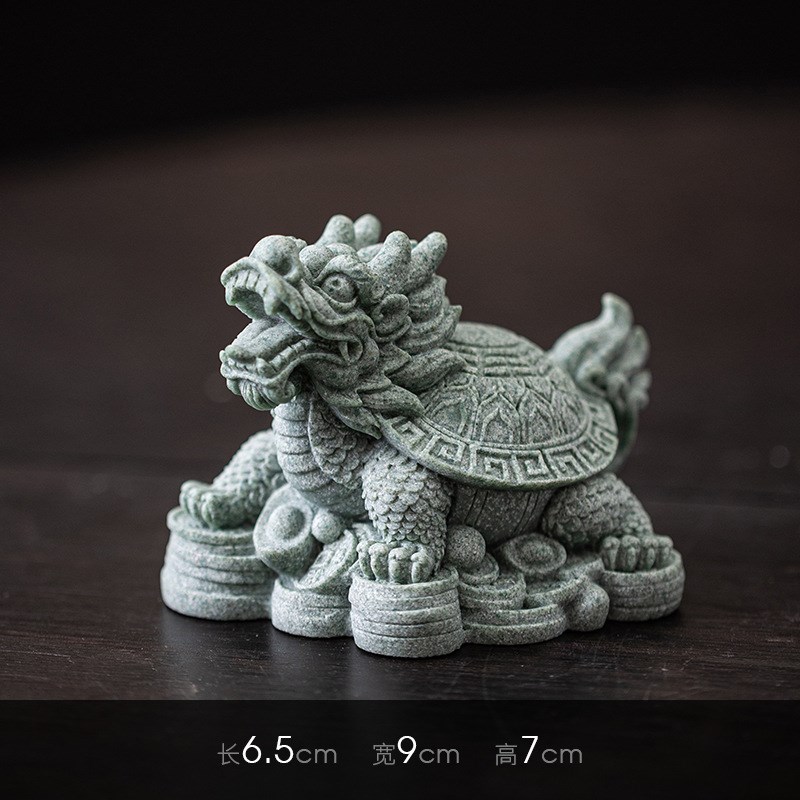 青砂石龙龟金蟾摆件招财家居客厅茶台桌面茶宠微景观鱼缸造景装饰