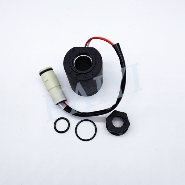 挖掘机配件EC55B先导安全锁电磁阀线圈12V 内径20/21MM59MM