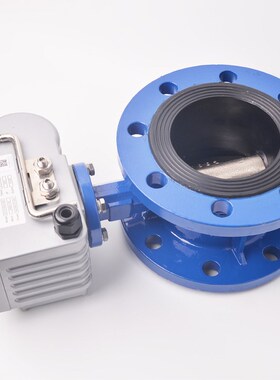 上海兰高阀门球墨铸铁D941X电动法兰蝶阀远程开关调节给排水空气