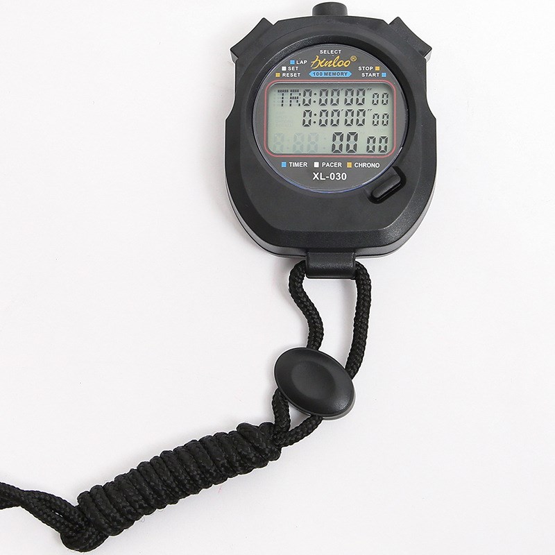 秒表计时器三排100道跑表专业裁判健身器材电子停表防水030电子表