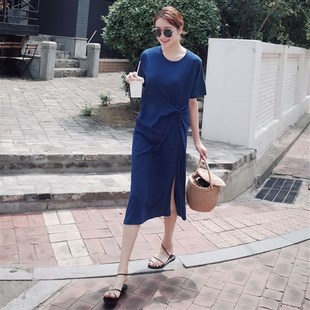 夏季 时尚 新款 孕妇连衣裙子秋装 中长款 春秋款 短袖 宽松T恤上衣 夏装