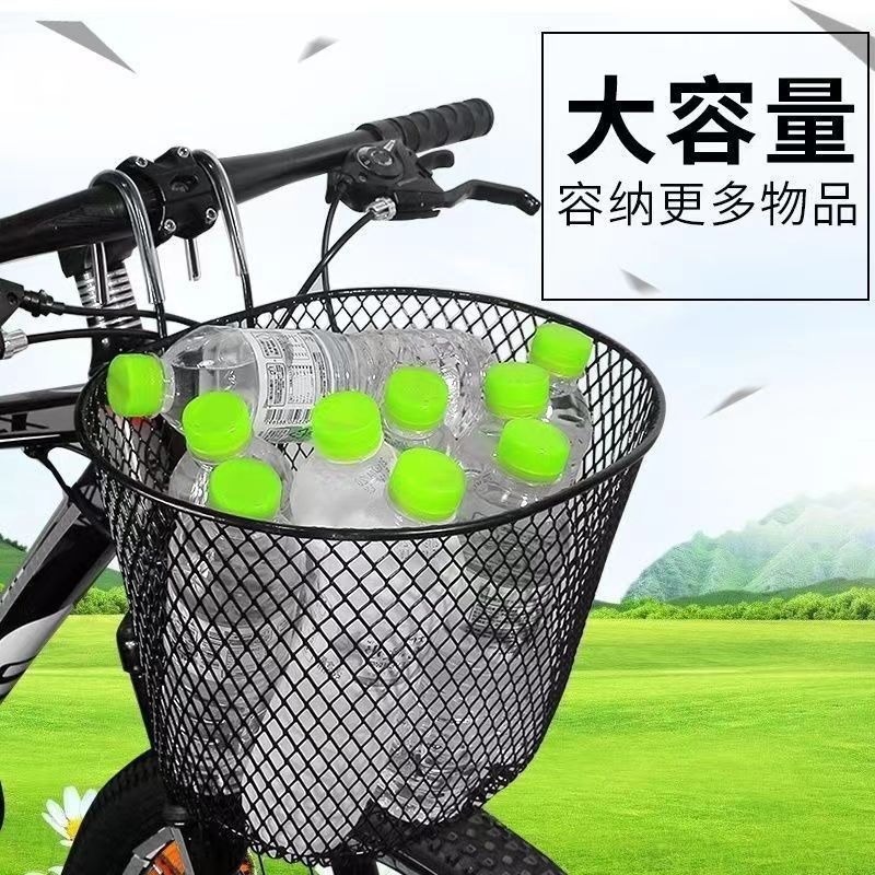 电动车蓝自行车筐山地车前w车筐迷你滑板车金属蓝折叠车挂钩蓝筐