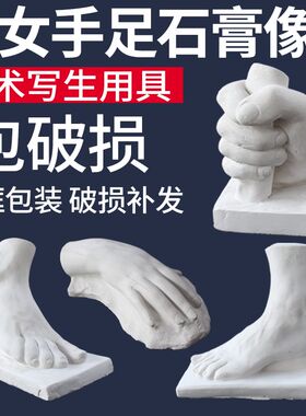 男女手足石膏像手脚四件套石膏教具美术素描绘画写生静物用具摆件