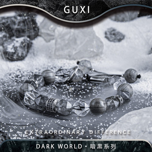 GUXI【诸神】水晶手链男生小众设计高级感潮男虎眼石珠子手串饰品