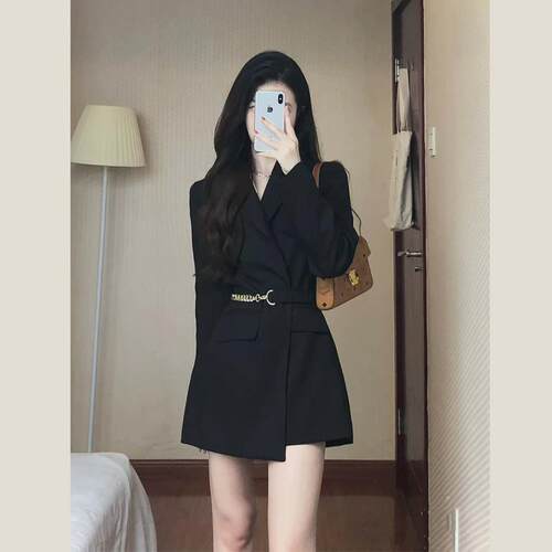 高级感黑色小个子西装外套女早春秋K装新款韩版宽松休闲西服