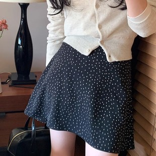 显瘦小个子雪纺a字托腹短裙裤 波点孕妇半身裙短款 法式 新款 春p秋季