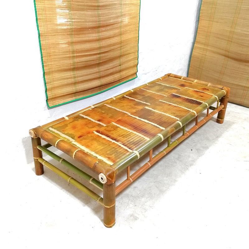 定做竹床竹子床简易躺椅竹凉床民宿定制茶台沙发桌U子茶几手工制
