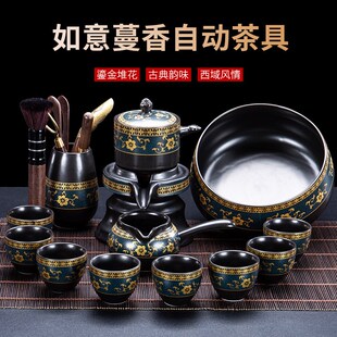 紫砂懒人茶具套装家用简约现代自动泡茶复古创意S石磨功夫茶杯茶