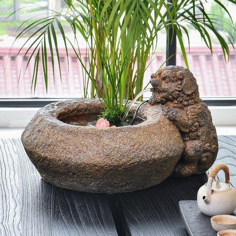 中式招财流水摆件貔貅喷泉造景鱼池茶室桌面循环水景观客厅装饰品,家居饰品,桌面摆件,淘宝优惠券,粉丝福利购,淘宝优惠卷